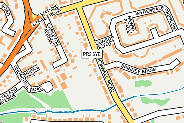 PR2 6YE map - OS OpenMap – Local (Ordnance Survey)