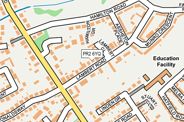 PR2 6YQ map - OS OpenMap – Local (Ordnance Survey)