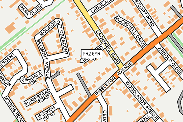 PR2 6YR map - OS OpenMap – Local (Ordnance Survey)
