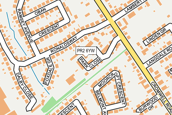 PR2 6YW map - OS OpenMap – Local (Ordnance Survey)
