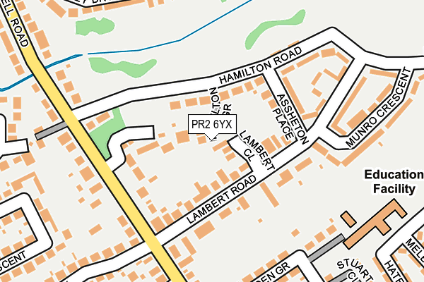 PR2 6YX map - OS OpenMap – Local (Ordnance Survey)