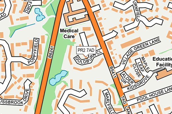 PR2 7AD map - OS OpenMap – Local (Ordnance Survey)