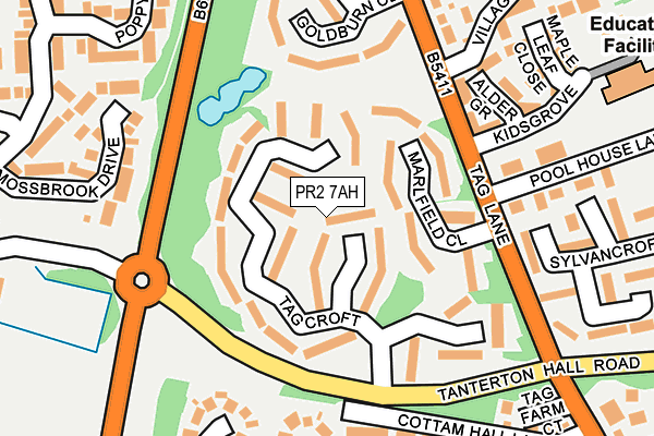 PR2 7AH map - OS OpenMap – Local (Ordnance Survey)