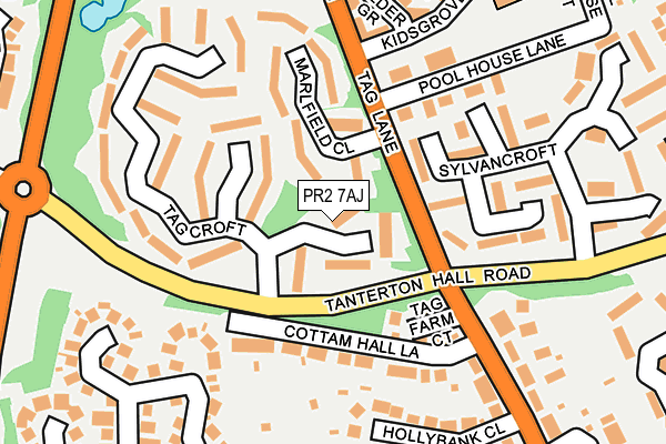 PR2 7AJ map - OS OpenMap – Local (Ordnance Survey)