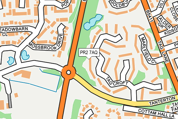 PR2 7AQ map - OS OpenMap – Local (Ordnance Survey)