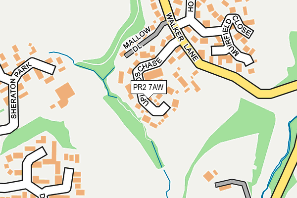 PR2 7AW map - OS OpenMap – Local (Ordnance Survey)