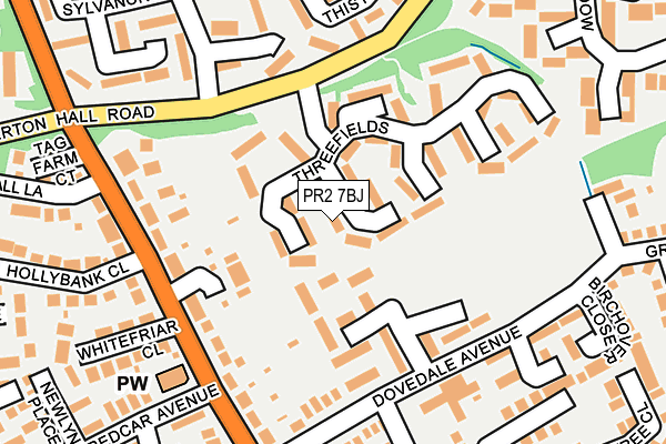 PR2 7BJ map - OS OpenMap – Local (Ordnance Survey)