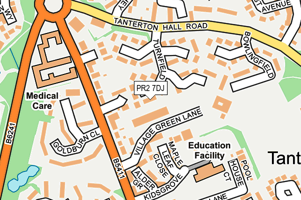 PR2 7DJ map - OS OpenMap – Local (Ordnance Survey)