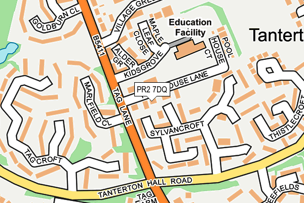 PR2 7DQ map - OS OpenMap – Local (Ordnance Survey)