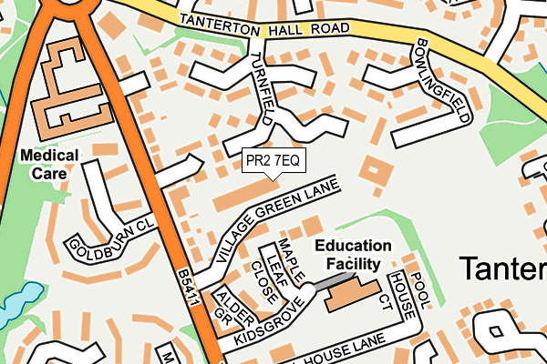 PR2 7EQ map - OS OpenMap – Local (Ordnance Survey)