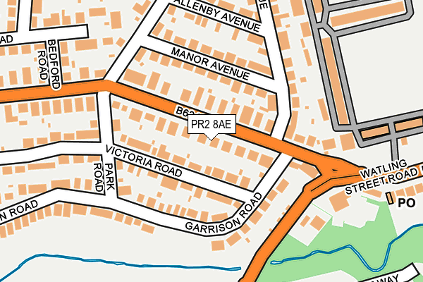 PR2 8AE map - OS OpenMap – Local (Ordnance Survey)