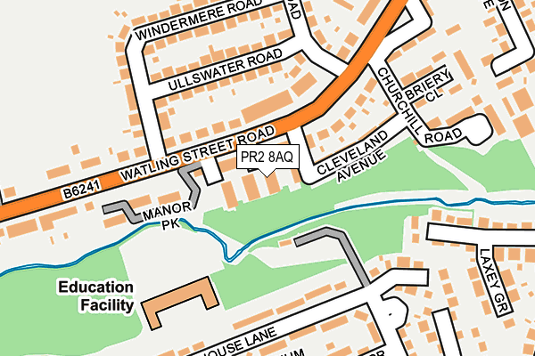 PR2 8AQ map - OS OpenMap – Local (Ordnance Survey)