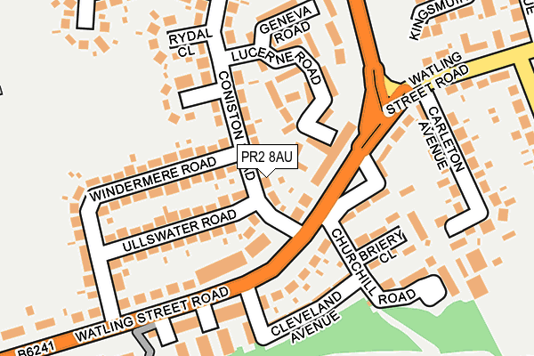 PR2 8AU map - OS OpenMap – Local (Ordnance Survey)