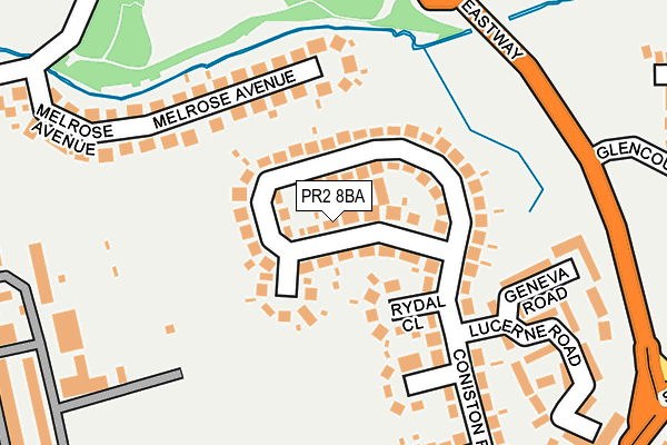 PR2 8BA map - OS OpenMap – Local (Ordnance Survey)