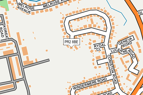 PR2 8BE map - OS OpenMap – Local (Ordnance Survey)