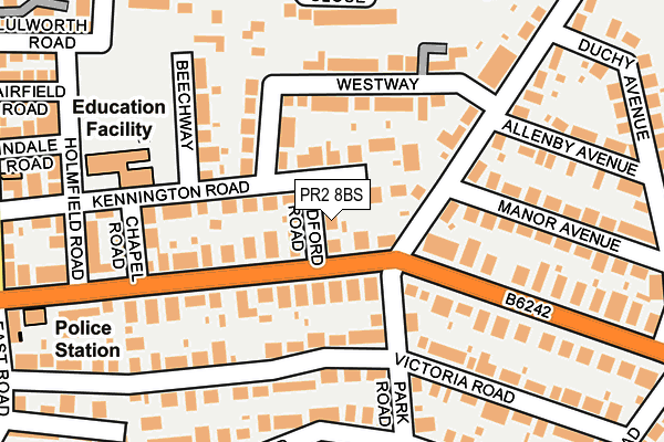 PR2 8BS map - OS OpenMap – Local (Ordnance Survey)