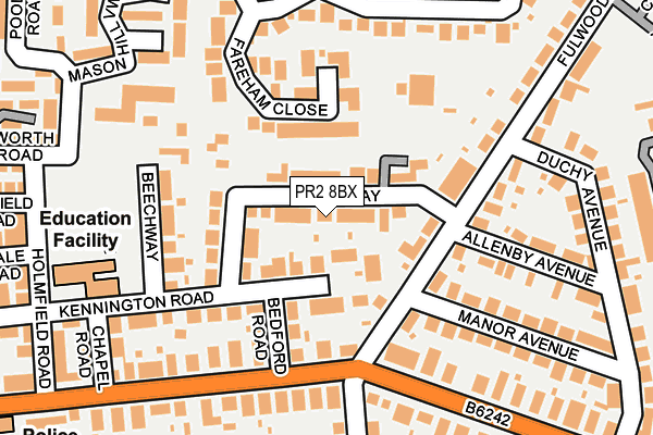 PR2 8BX map - OS OpenMap – Local (Ordnance Survey)