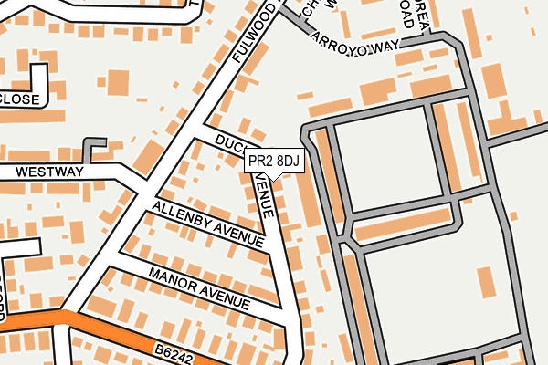 PR2 8DJ map - OS OpenMap – Local (Ordnance Survey)
