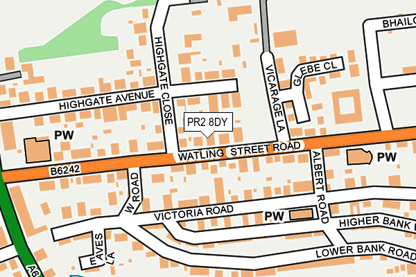 PR2 8DY map - OS OpenMap – Local (Ordnance Survey)
