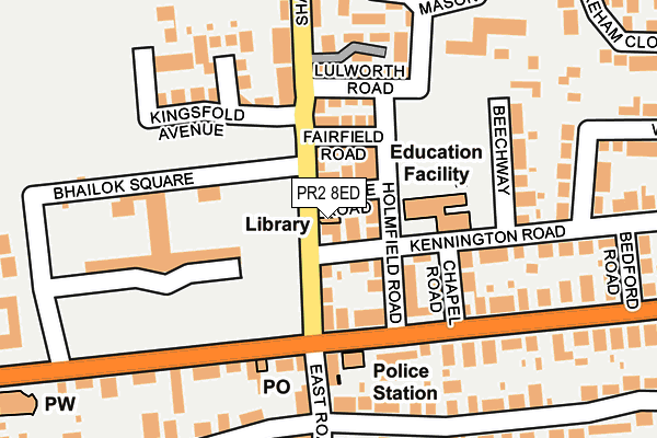 PR2 8ED map - OS OpenMap – Local (Ordnance Survey)