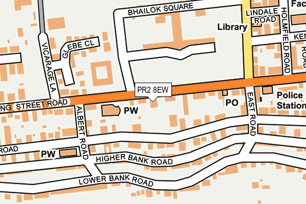 PR2 8EW map - OS OpenMap – Local (Ordnance Survey)