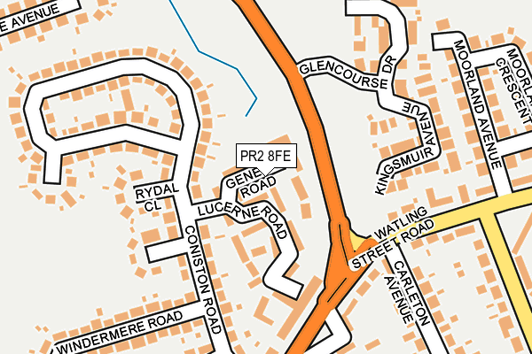 PR2 8FE map - OS OpenMap – Local (Ordnance Survey)
