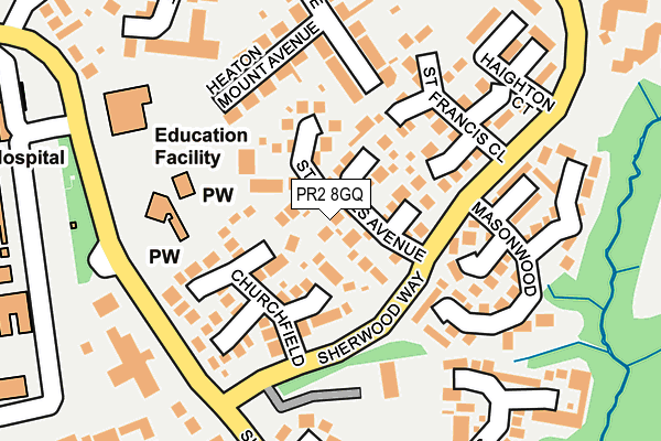 PR2 8GQ map - OS OpenMap – Local (Ordnance Survey)