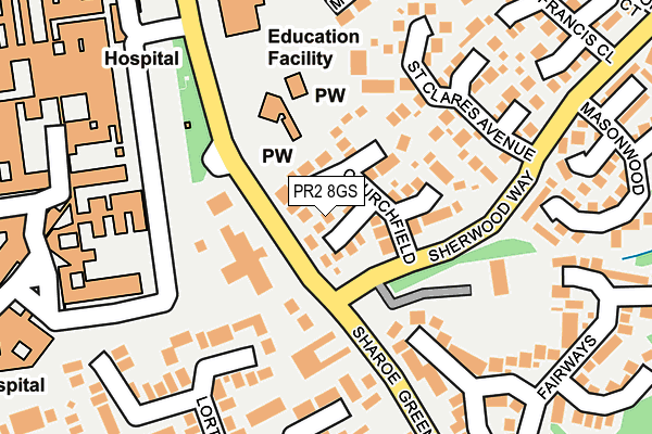 PR2 8GS map - OS OpenMap – Local (Ordnance Survey)