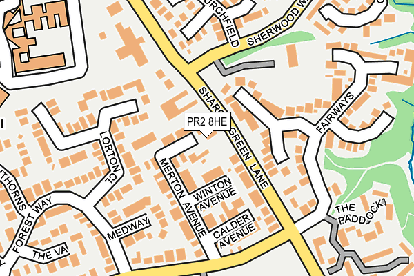 PR2 8HE map - OS OpenMap – Local (Ordnance Survey)