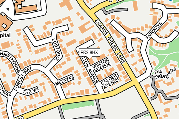 PR2 8HX map - OS OpenMap – Local (Ordnance Survey)