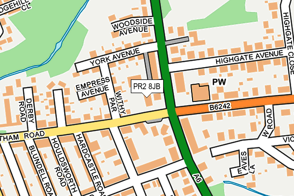 PR2 8JB map - OS OpenMap – Local (Ordnance Survey)