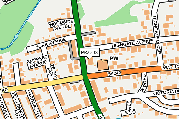 PR2 8JS map - OS OpenMap – Local (Ordnance Survey)