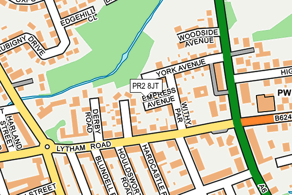 PR2 8JT map - OS OpenMap – Local (Ordnance Survey)