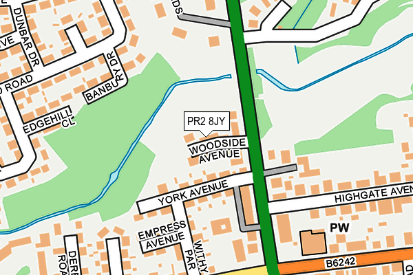 PR2 8JY map - OS OpenMap – Local (Ordnance Survey)