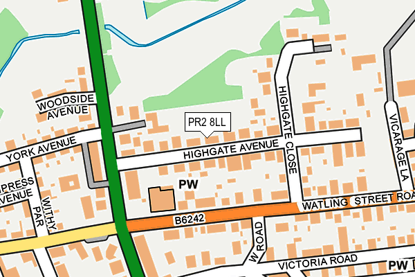 PR2 8LL map - OS OpenMap – Local (Ordnance Survey)