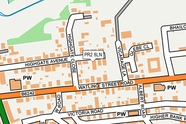 PR2 8LN map - OS OpenMap – Local (Ordnance Survey)