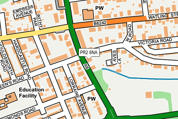 PR2 8NA map - OS OpenMap – Local (Ordnance Survey)