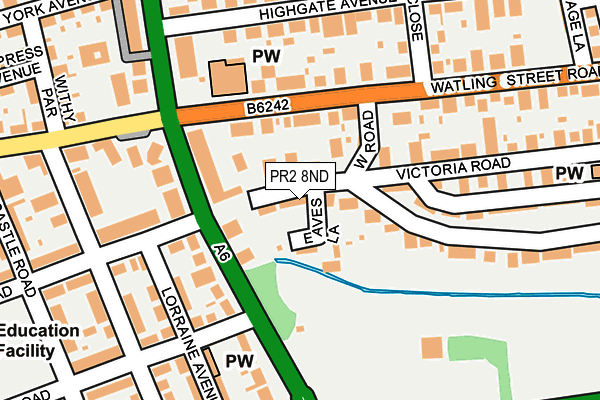PR2 8ND map - OS OpenMap – Local (Ordnance Survey)