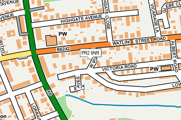 PR2 8NR map - OS OpenMap – Local (Ordnance Survey)