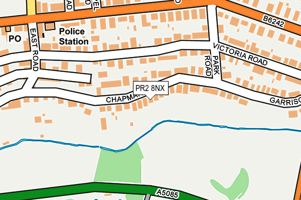 PR2 8NX map - OS OpenMap – Local (Ordnance Survey)