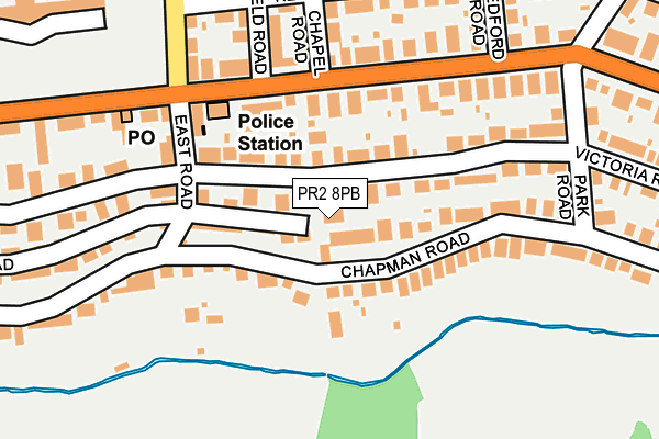 PR2 8PB map - OS OpenMap – Local (Ordnance Survey)
