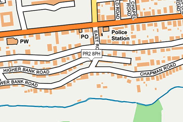 PR2 8PH map - OS OpenMap – Local (Ordnance Survey)