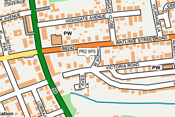 PR2 8PS map - OS OpenMap – Local (Ordnance Survey)