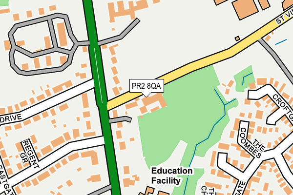 PR2 8QA map - OS OpenMap – Local (Ordnance Survey)