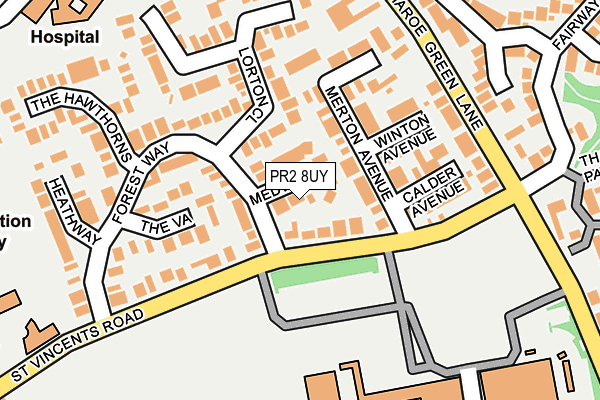 PR2 8UY map - OS OpenMap – Local (Ordnance Survey)