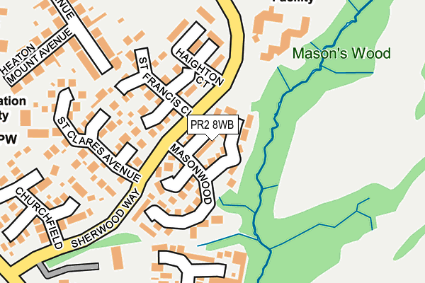 PR2 8WB map - OS OpenMap – Local (Ordnance Survey)