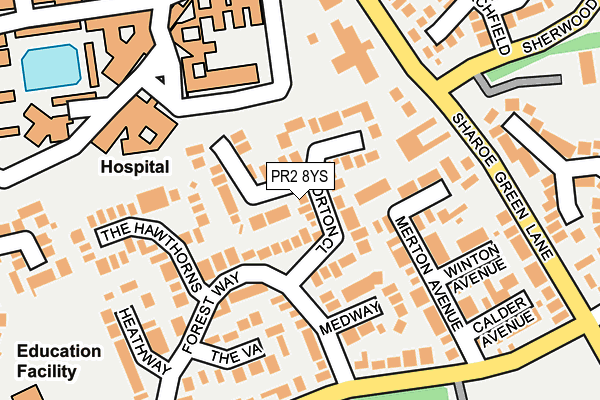 PR2 8YS map - OS OpenMap – Local (Ordnance Survey)