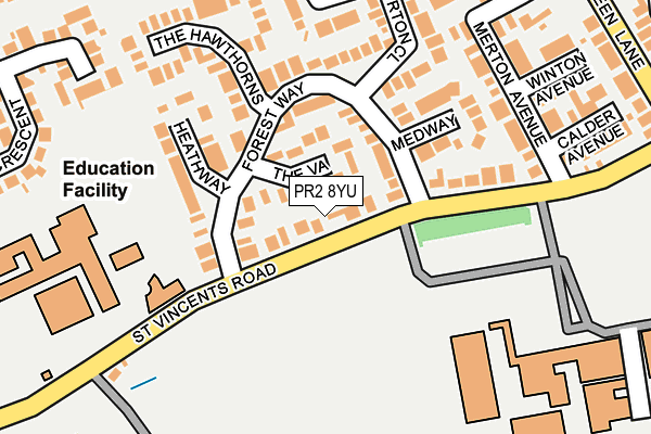 PR2 8YU map - OS OpenMap – Local (Ordnance Survey)