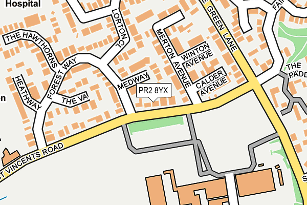 PR2 8YX map - OS OpenMap – Local (Ordnance Survey)