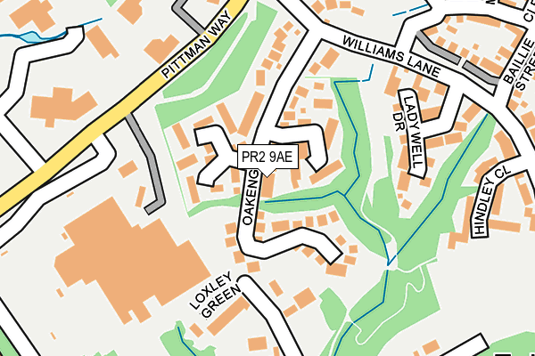 PR2 9AE map - OS OpenMap – Local (Ordnance Survey)